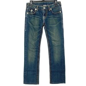 True Religion Jeans Womens Size 29 Vintage Thick Stitching Made In USA Low Rise